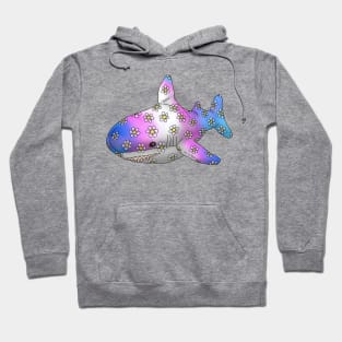 Blue, Pink, White, Pink and Blue Shark Hoodie